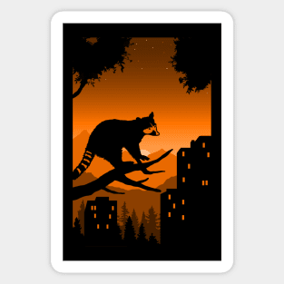 Sunset Raccoon Sticker